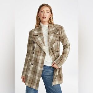 Plaid Peacoat - NWT​​​​​